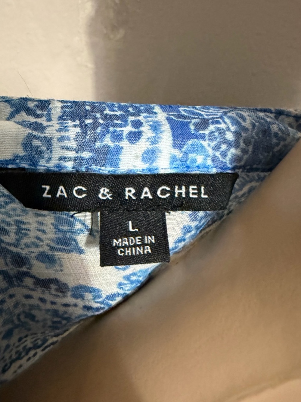 Zac & Rachel Blue Paisley Button-Front Tunic - Picture 4 of 4